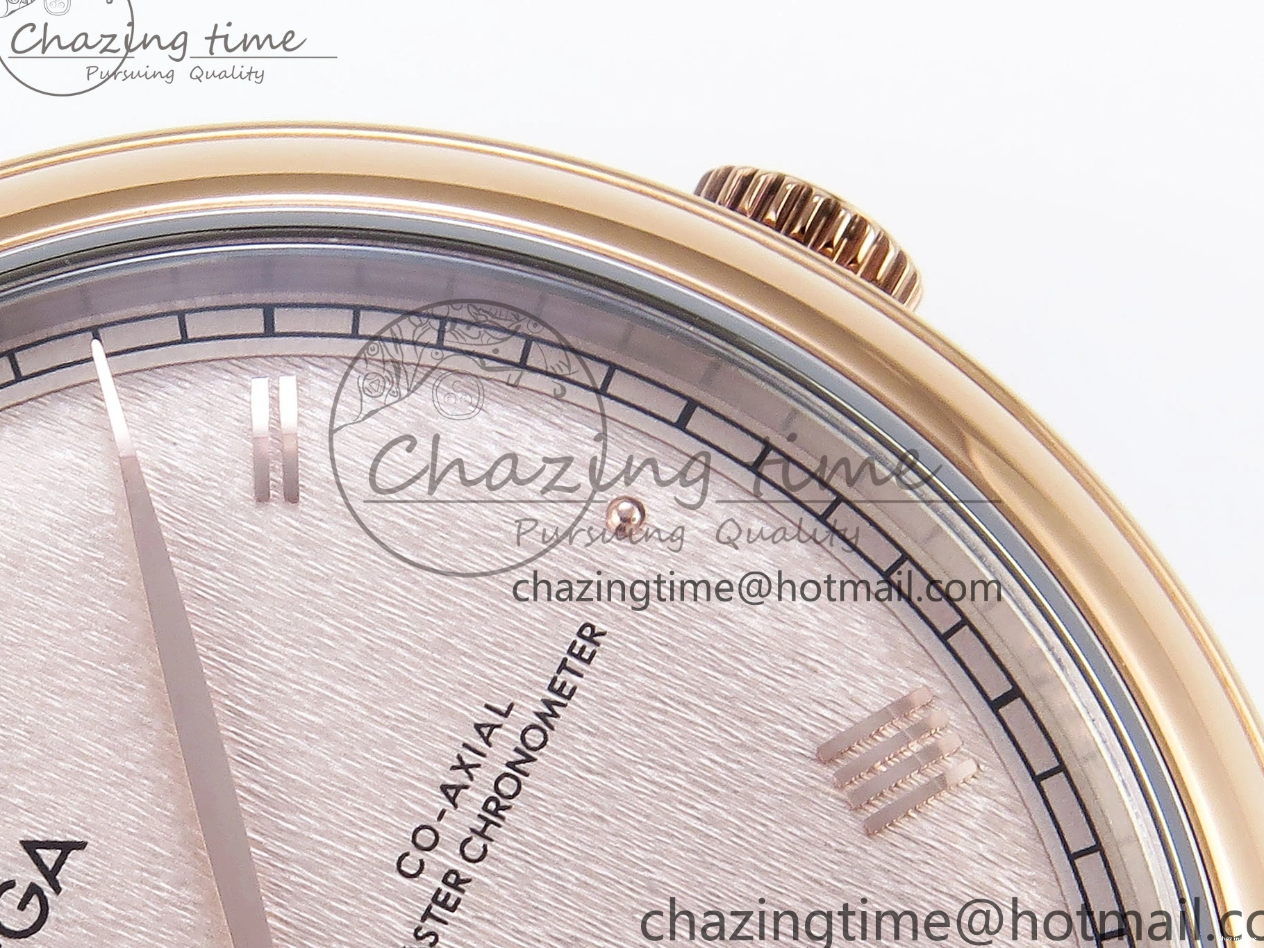 0416 QuickDry De Ville Date RG MKF 1:1 Best Edition Brown Textured Dial Diamonds Marker on Brown Leather Strap A 7747